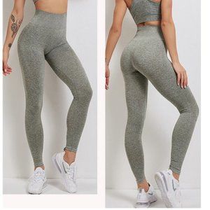 Balance Athletica Gray Stretch Athleisure Running Yoga Leggings P4386